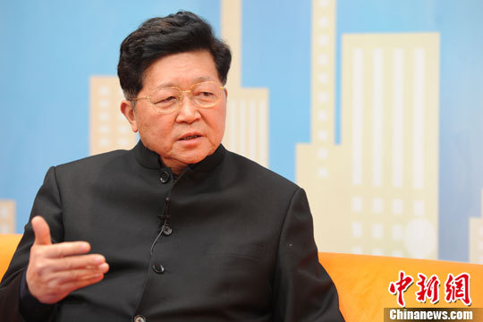 中国房地产开发集团理事长孟晓苏 张龙云摄