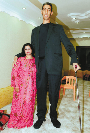 世界第一高人完婚夫妻身高相差76厘米