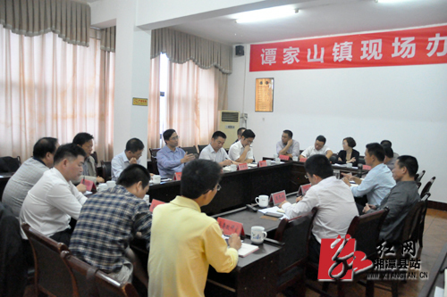 湘潭县委书记谢振华来到谭家山镇现场办公