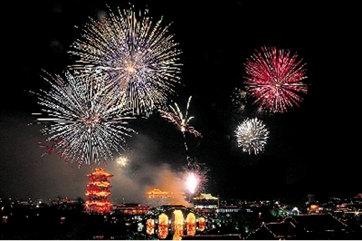 清明上河园焰火晚会闹元宵