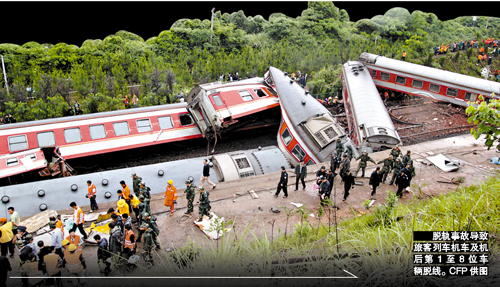 山體滑坡火車脫線19人死11人重傷