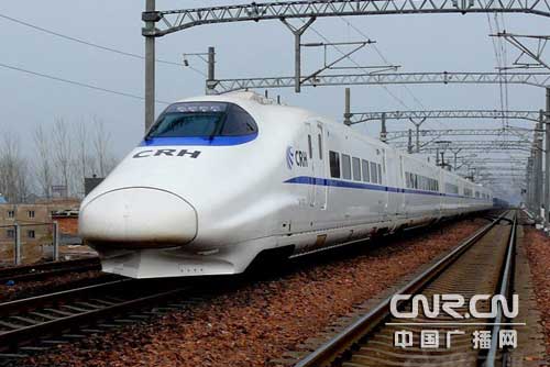 国产"和谐号"crh380a新一代高速动车组,在沪杭高铁试运行杭州至上海