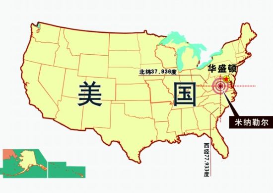 美国首都位置地图图片