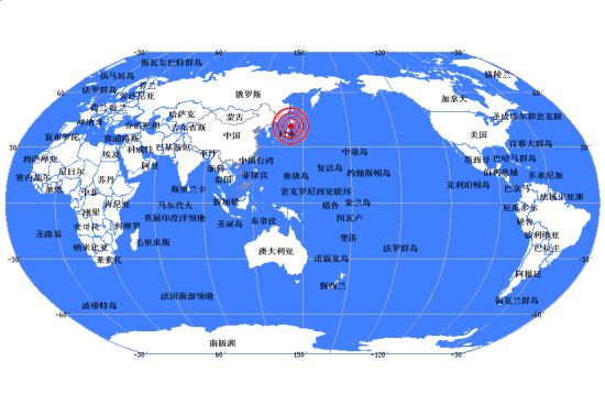 5月23日23时2分日本北海道地区发生60级地震