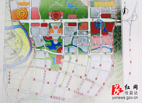 攸县以本土有名的山水名命名东城新区七纵六横主干道