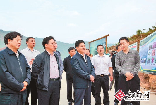 李纪恒在绥江县南岸镇调研产业建设.