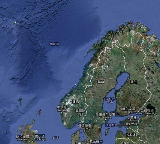 挪威地图位置世界地图图片