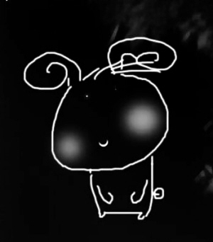 网友mdqy195905画的小兔子网友javiper给"笑脸"加上了圣诞帽网友