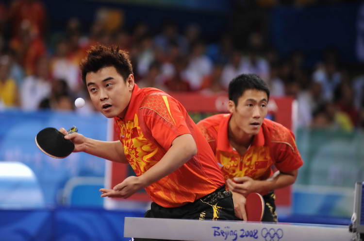 图文:王励勤王皓两人双打