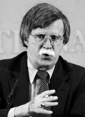 约翰·博尔顿是个著名的鹰派,他一向对伊朗,朝鲜持强硬态度.