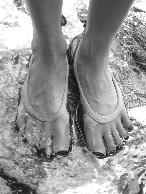 "fivefingers"的鞋,是全球第一个也是唯一一个能让人体验赤脚感受的鞋