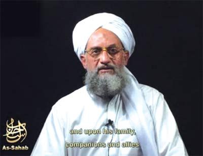 8日在其网站上贴出据称是"基地"组织二号头目人物扎瓦赫里的视频讲话