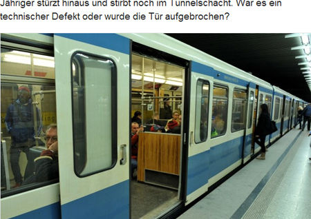 慕尼黑一辆地铁列车(网页截图)