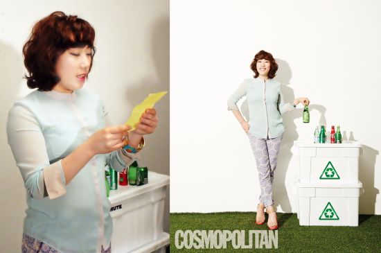 金英姬拍写真号召绿色环保新浪娱乐讯 韩国kbs2 tv台综艺节目《搞笑