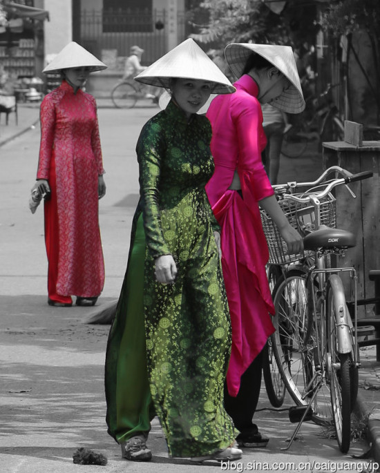 越南奥黛 街头图片