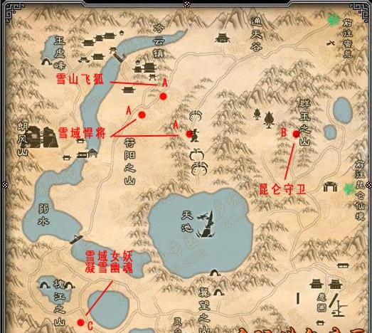 诛仙昆仑120135级挂机地点