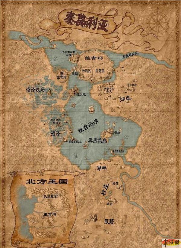 《巫师》加强版官方泰莫里亚世界地图:个人中文标注制作