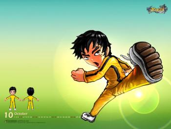 《英雄岛》十月壁纸 李小龙热血登场_网络游戏英雄岛_新浪游戏_新浪网