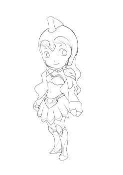 白描圣斗士q版人物可爱出击拉扯眼球