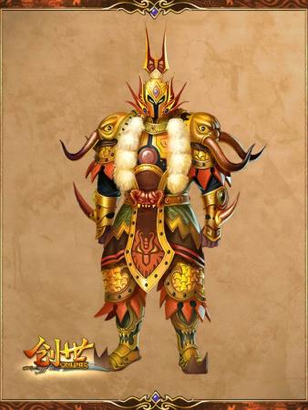 金盔金甲的魔将有如天神,不同的是他多了残忍和狡诈的天性.