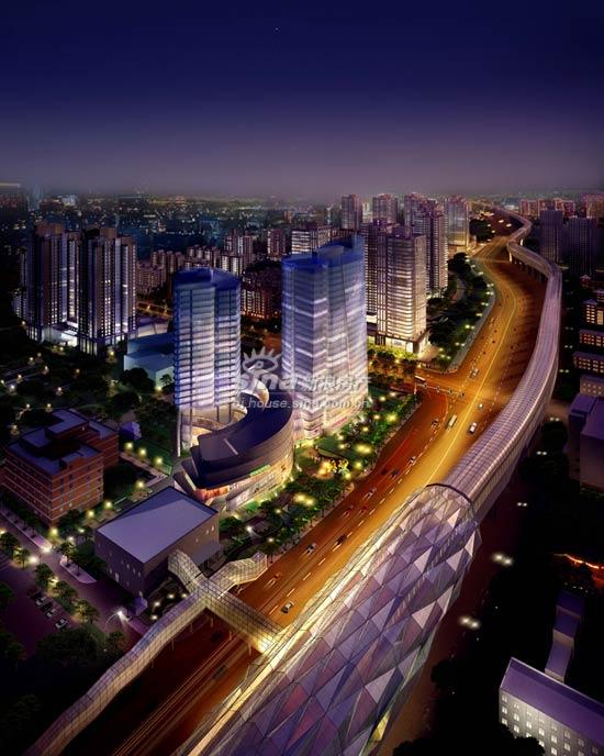 北辰首作 规划图 鸟瞰夜景效果图
