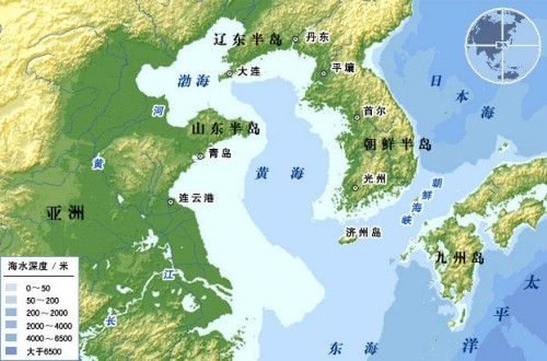 韩国在世界地图的位置图片