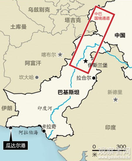 中国巴基斯坦地图位置图片