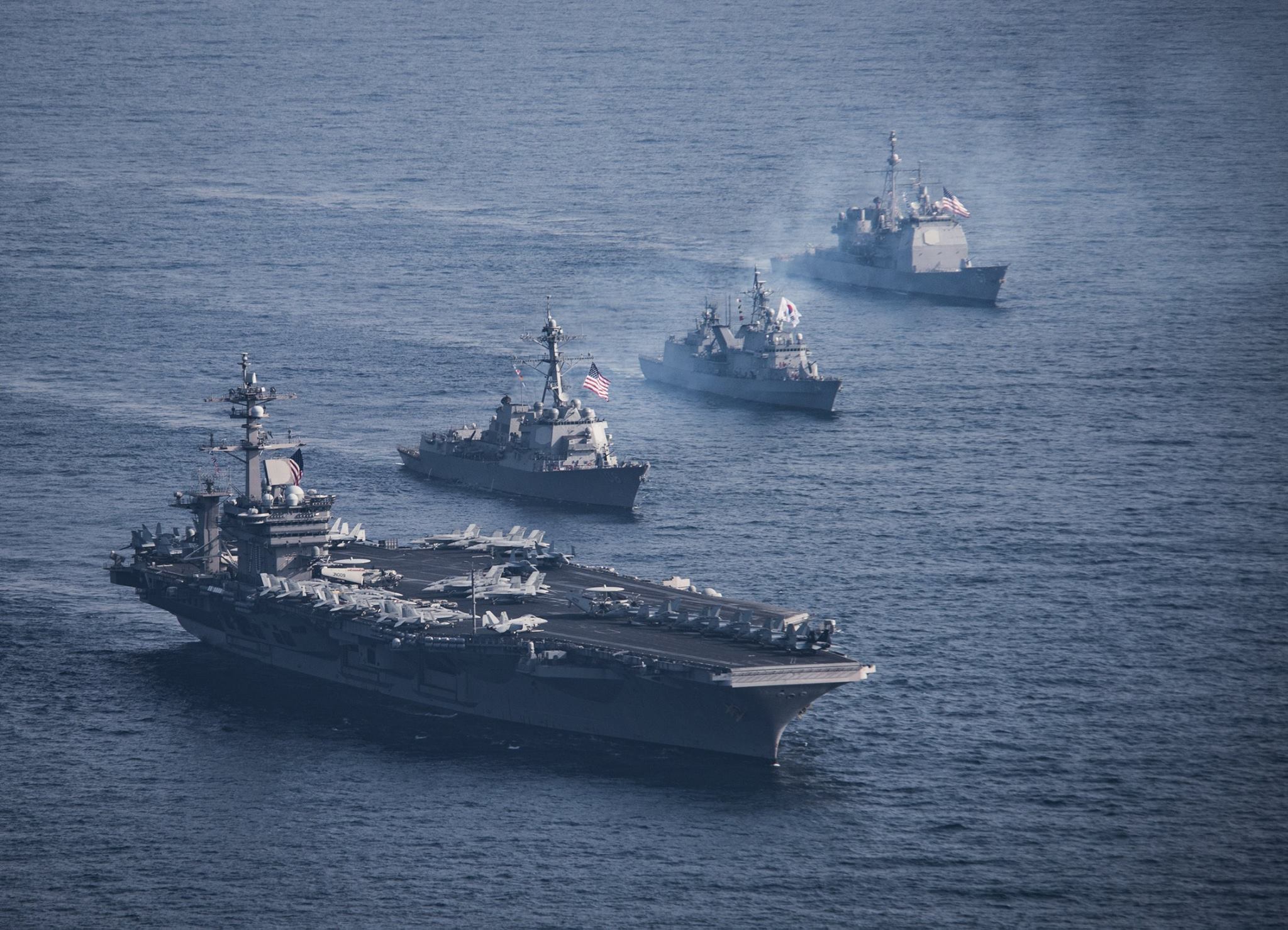 朝鲜要核试验美韩秀航母