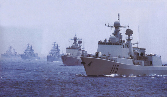 图文中国海军北海舰队主力战舰海上编队