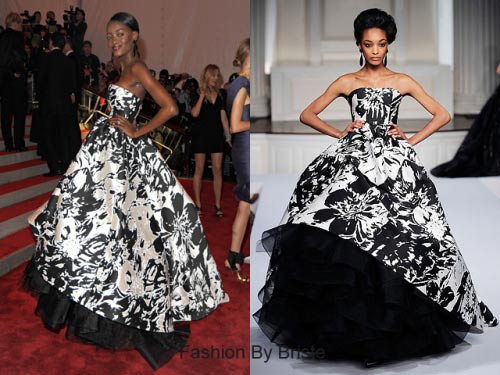 oluchi onweagba身着oscar de la renta 09秋冬高级成衣