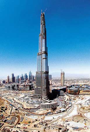 迪拜塔高度已超630米成为世界最高建筑(图)