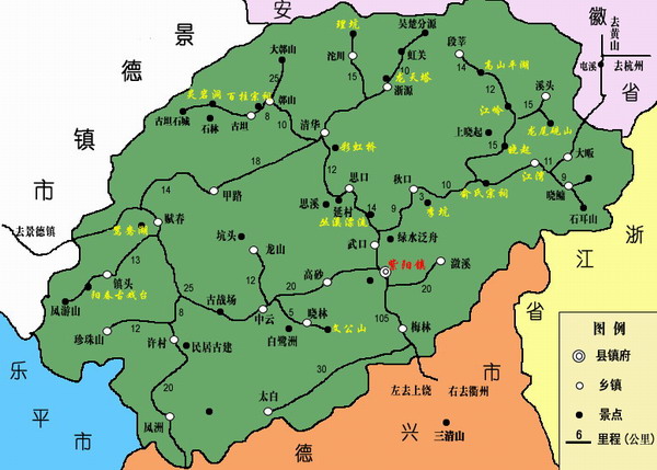 婺源县行政区划地图图片