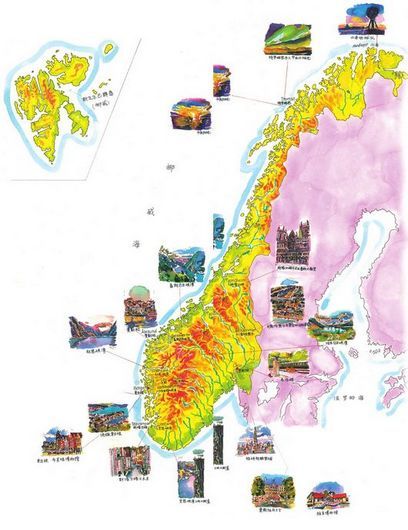 挪威地图位置世界地图图片