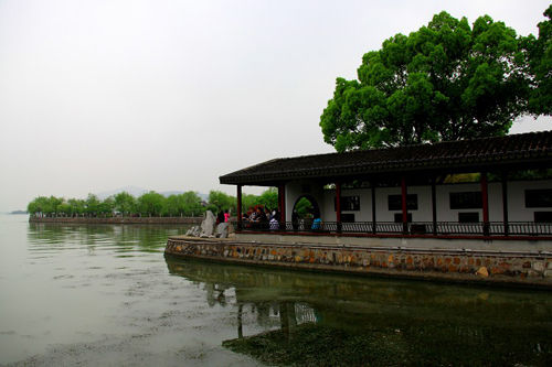 新浪無錫旅遊配圖:蠡園 楓葉飄零 攝