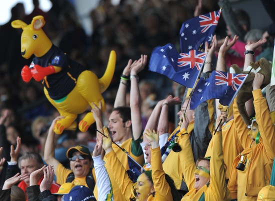 图文-女足d组澳大利亚vs赤道几内亚 澳大利亚球迷