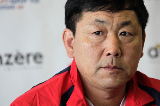 图文朝鲜男足热身备战世界杯金永勋率黑马冲击