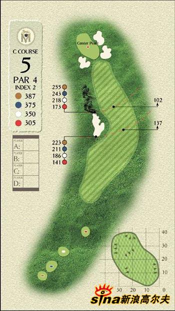图文上海新天鸿名人高尔夫球场球道c区第5洞