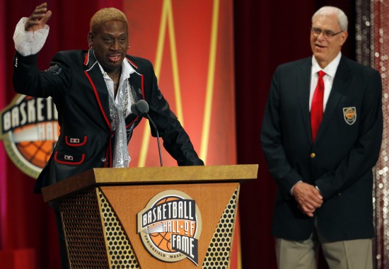 图文罗德曼泪洒名人堂罗德曼和菲尔杰克逊