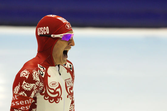 图文-2012速滑世界杯荷兰站 俄罗斯伊万豪迈呼喊