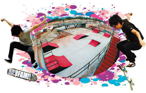 东莞首个滑板场超大u型池基本建成